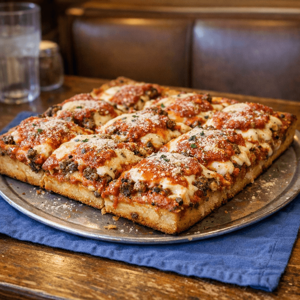 Sicilian Lasagna Pizza